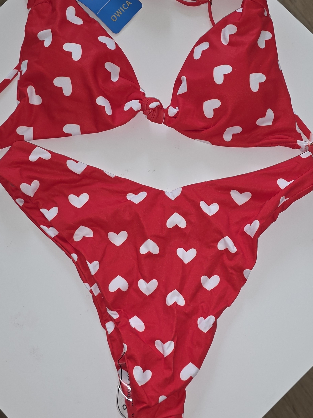 Women's Red Heart Print Bikini Set - Playful Two-Piece Swimwear